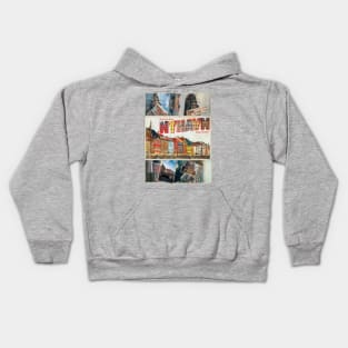 Greetings from Nyhavn Copenhagen Denmark vintage style retro souvenir Kids Hoodie